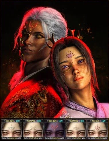 FPE Wuxia Marks AddOn Textures for Genesis 9