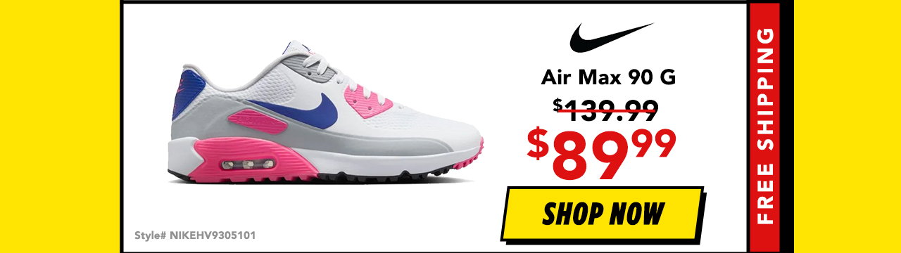 Nike Air Max 90 G Golf Shoes - White/Laser Pink/Concord