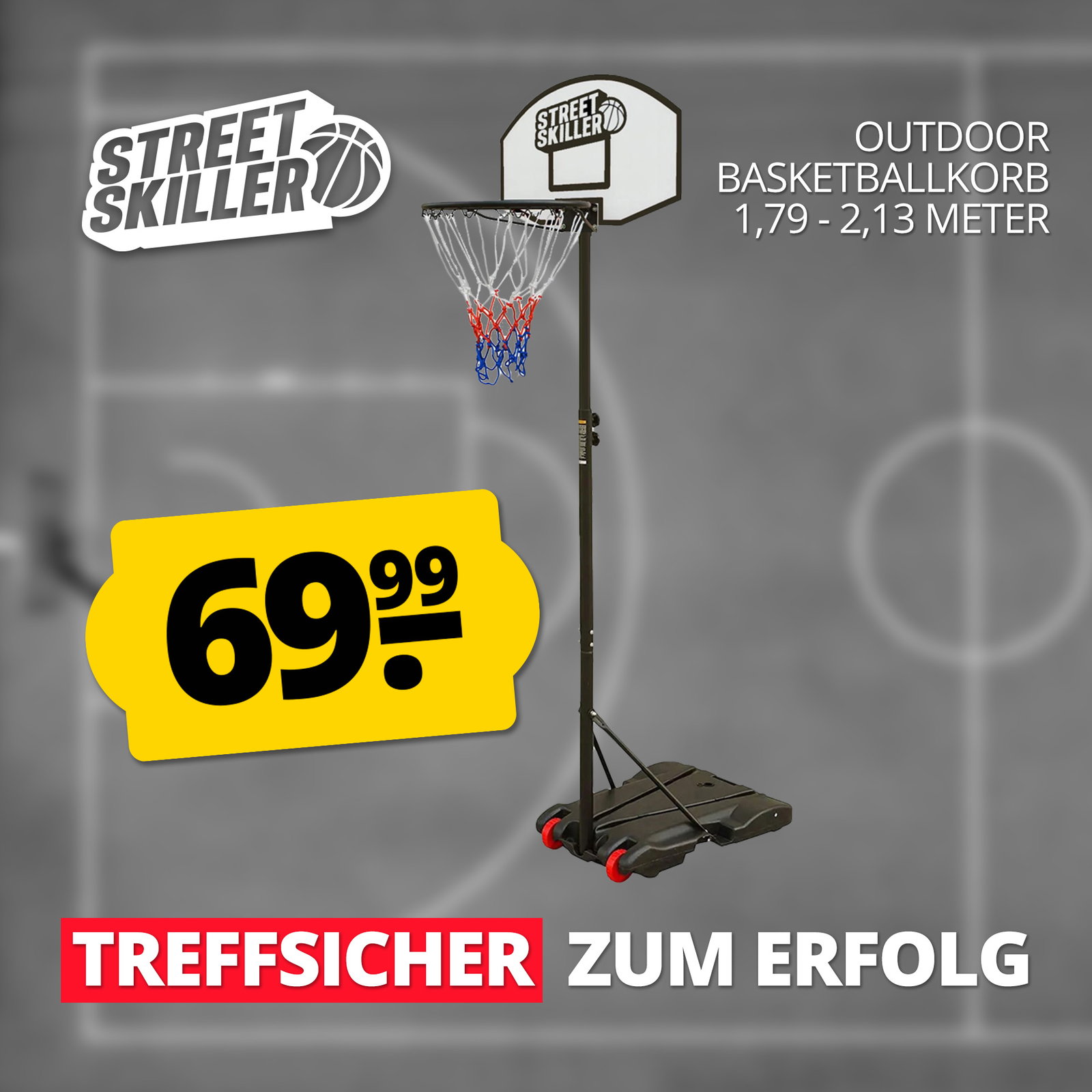 STREETSKILLER höhenverstellbarer Outdoor Basketballkorb 1