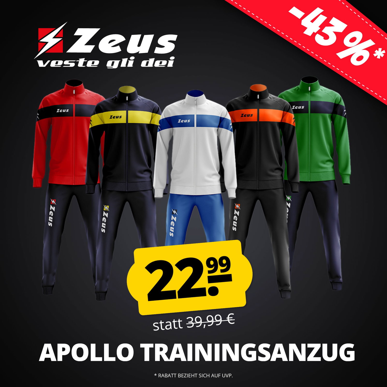 Zeus Tuta Apollo Herren Trainingsanzug Dunkelrot Blau
