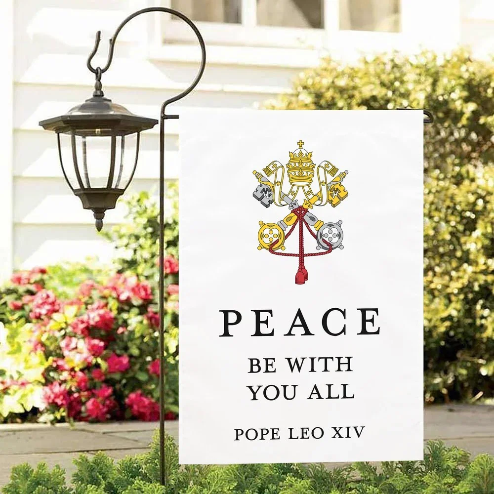Pope Leo XIV Peace Quote Garden Flag