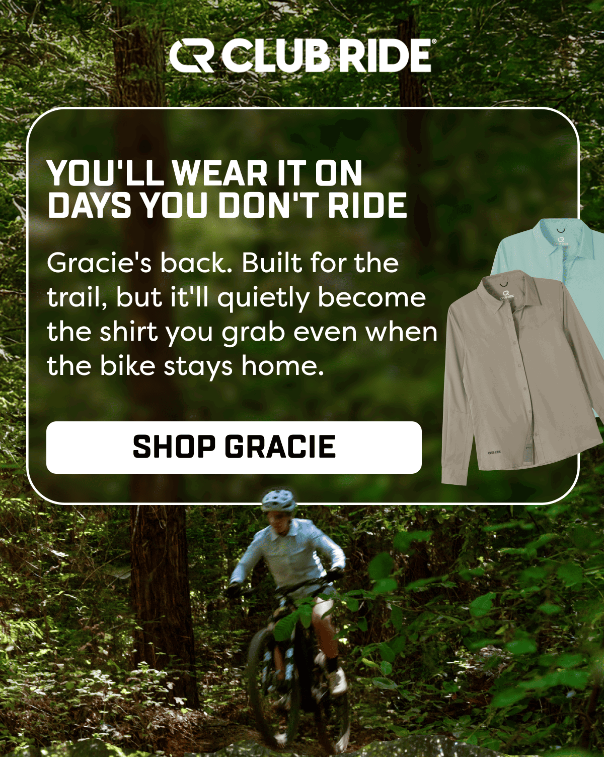 Gracie's back. Built for the trail!