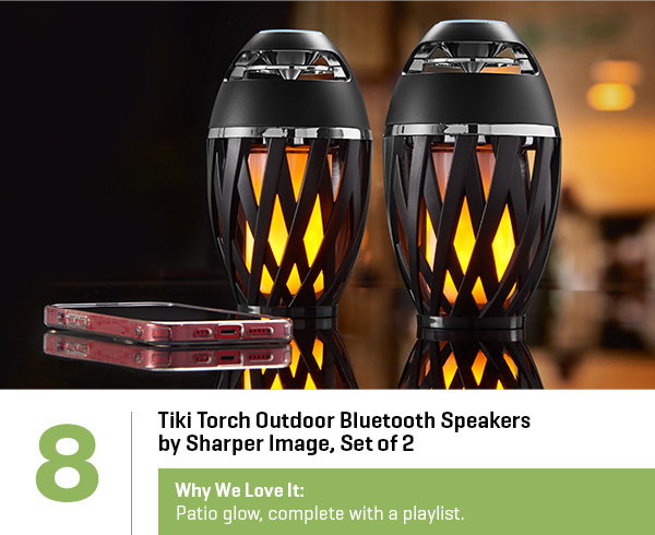 Tiki Torch Outdoor Bluetooth Speakers by Sharper Image (Set of 2)