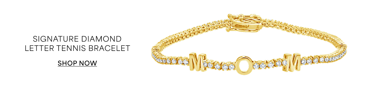 Signature Diamond Letter Tennis Bracelet