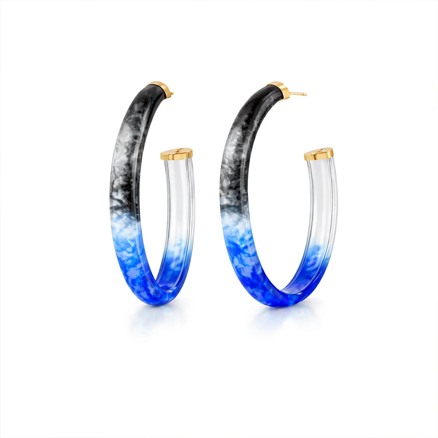 Image of Game Day XL Oval Tie Dye Lucite Hoop Earrings