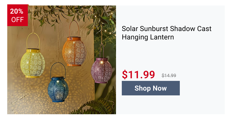Solar Sunburst Shadow Cast Hanging Lantern