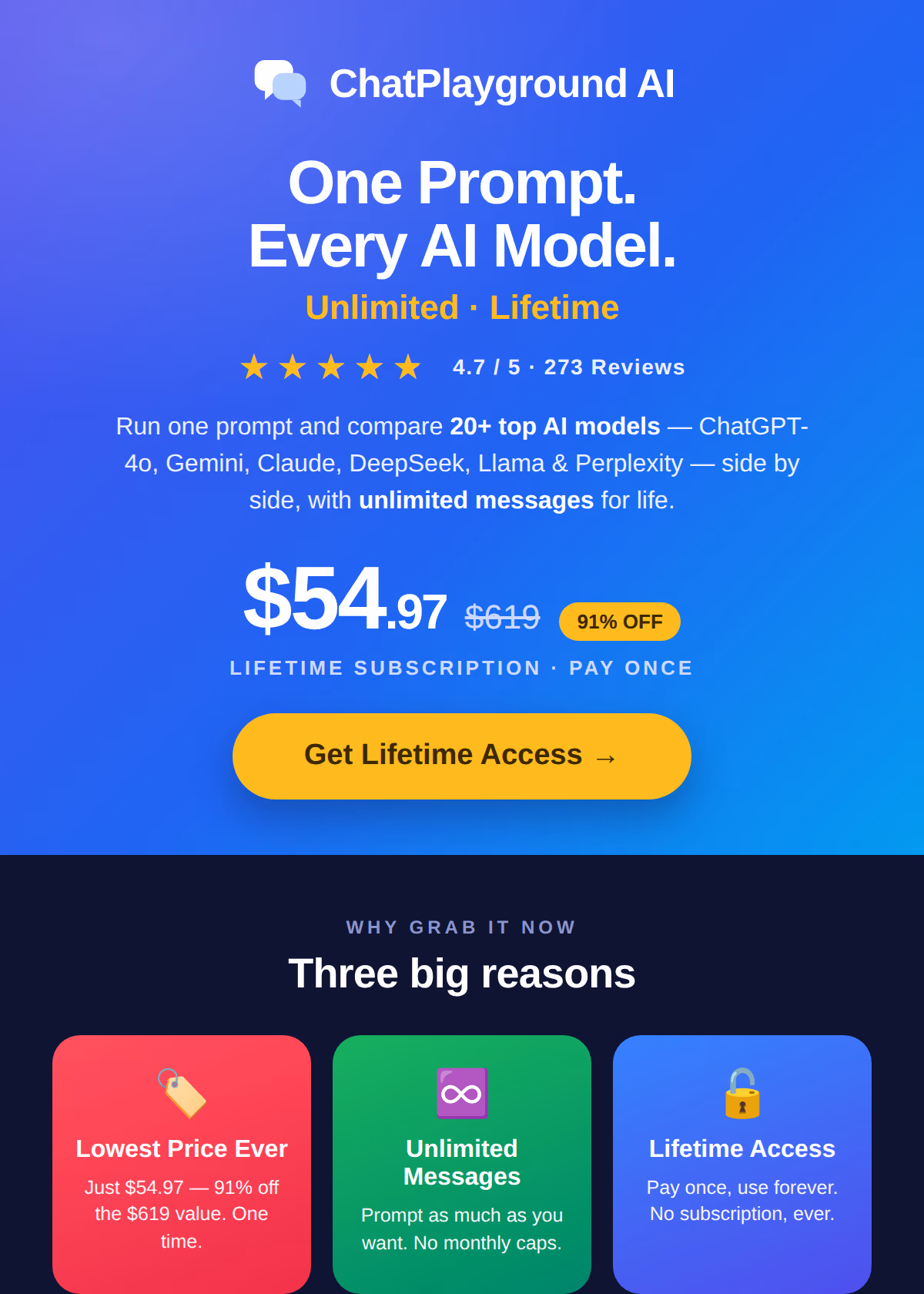 ChatPlayground AI: Lifetime Subscription