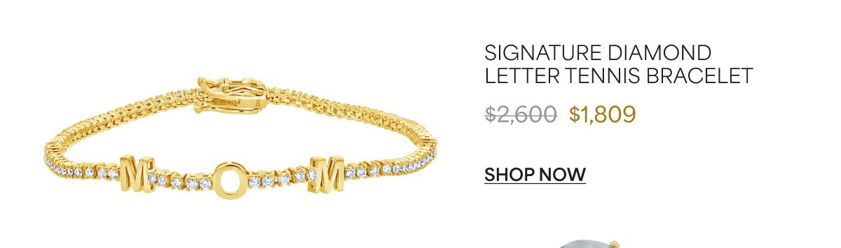 Signature Diamond Letter Tennis Bracelet