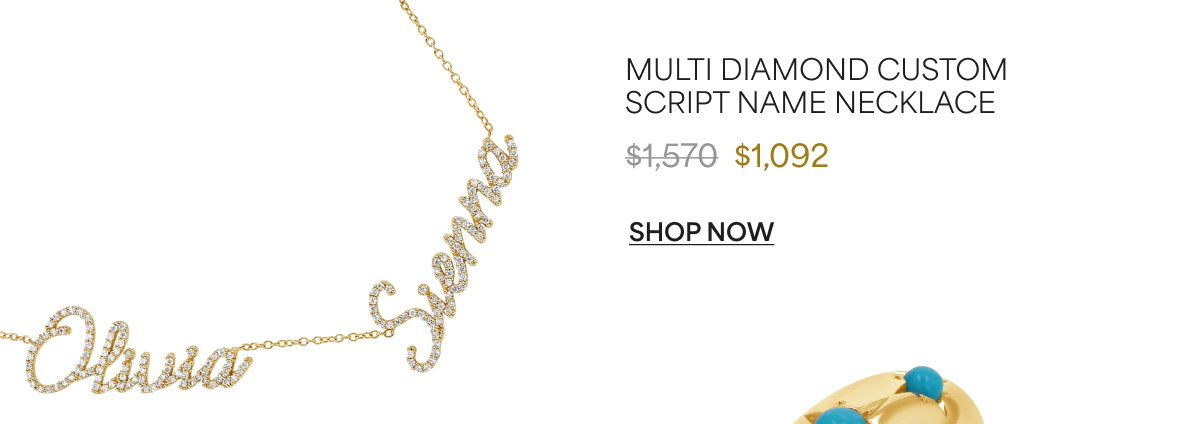 Multi Diamond Custom Script Name Necklace