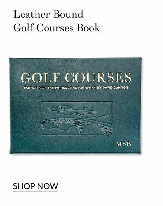 Leather bound golf courses book