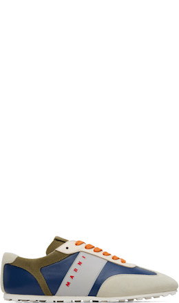 Navy & Gray Softy Soccer Sneakers - Marni