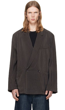 Brown Soft Double Breasted Blazer - LEMAIRE