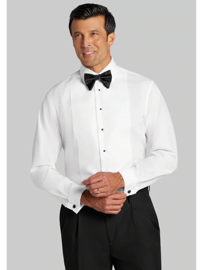 Reserve Collection Tailored Fit Bib Textured Formal Dress Shirt