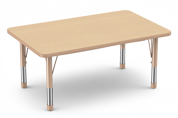 Environments® 30" x 48" Rectangle Table with Adjustable Chunky Legs - Maple/Maple
