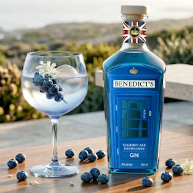 Benedict's Gin Blueberry & Elderflower Infused Premium Gin, 750ml