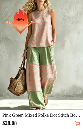 Pink Green Mixed Polka Dot Stitch...