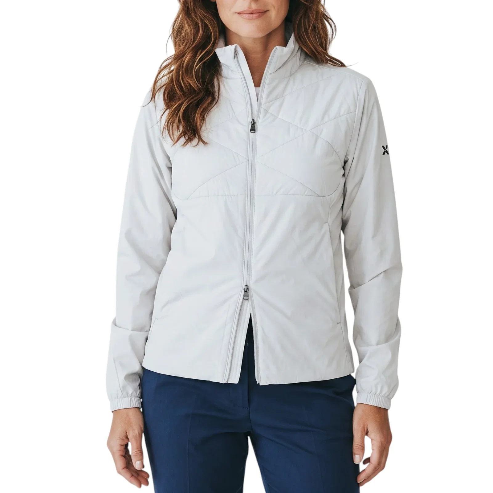 Image of Cross Women's Bandon Hybrid Golf Jacket - Pale Grey