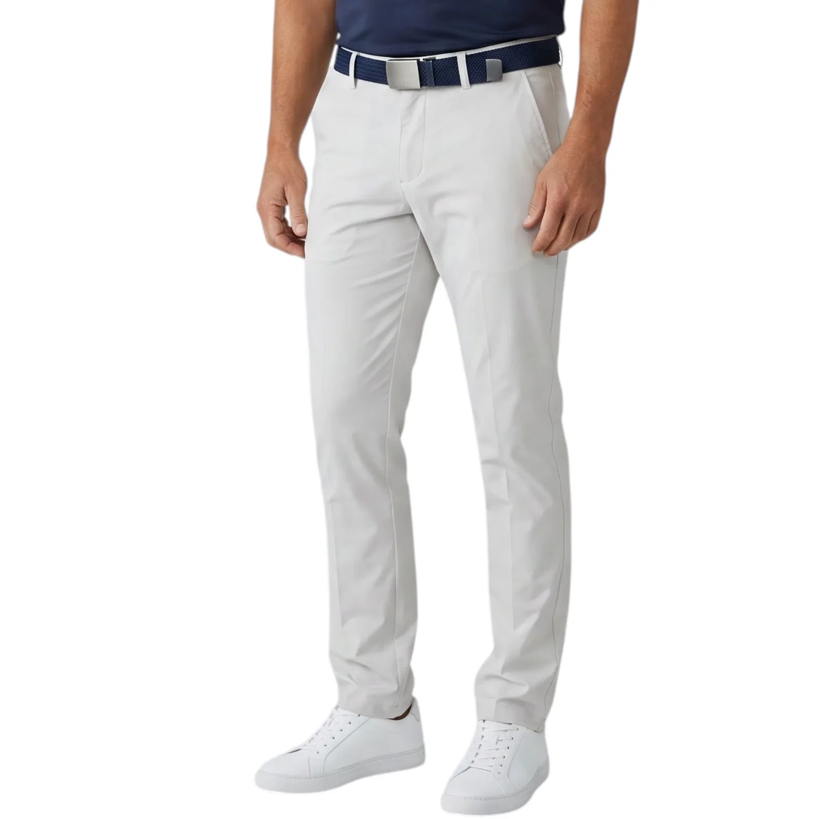 Image of Cross Byron Lux Golf Chinos - Concrete White