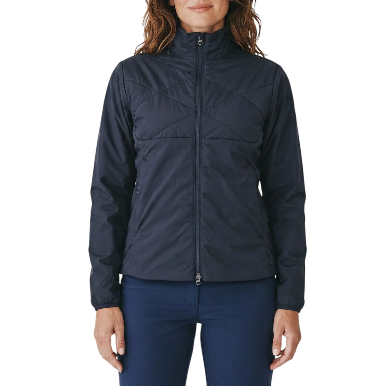 Image of Cross Women's Bandon Hybrid Golf Jacket - Black/Navy
