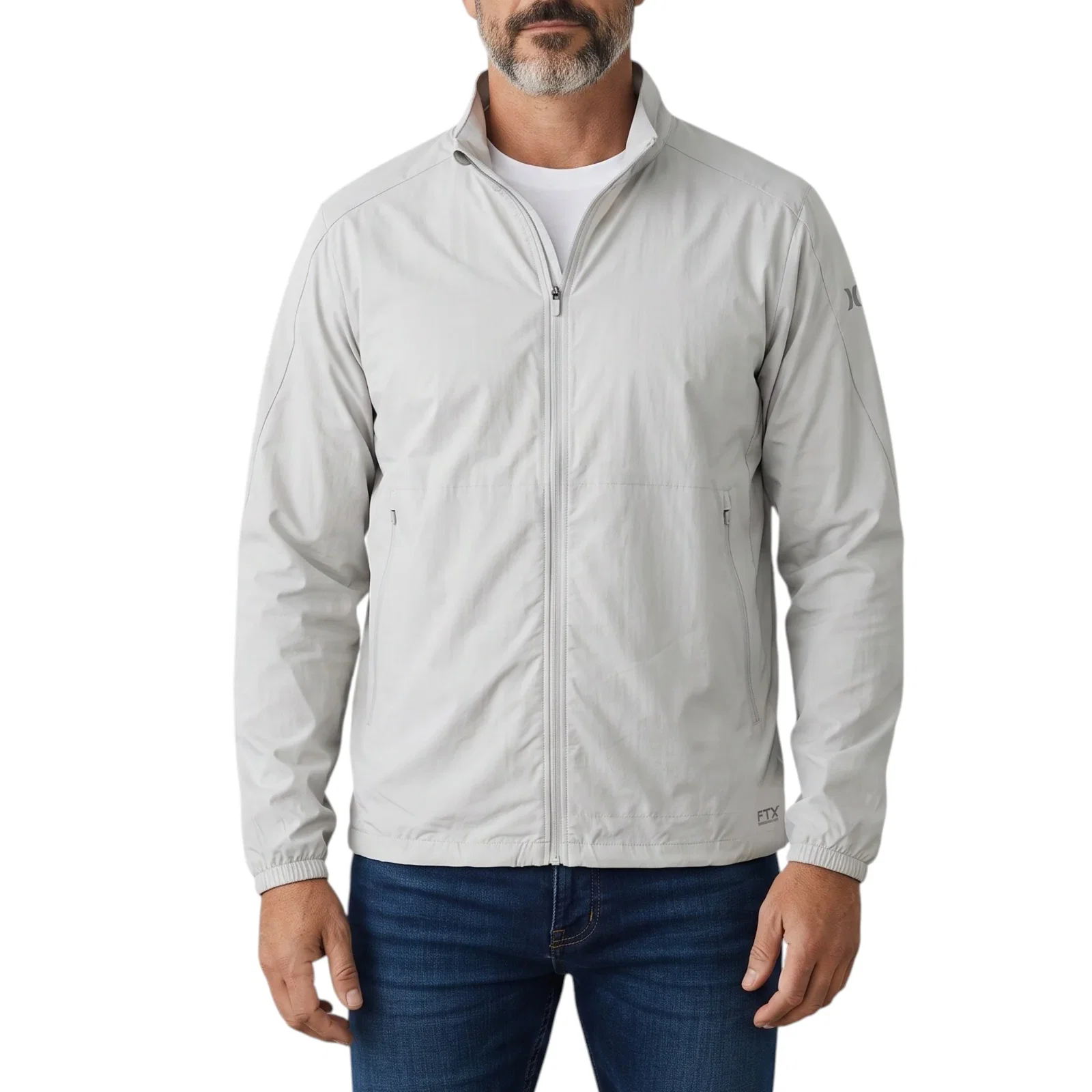 Image of Cross Kiawah Lightweight Windbreaker Golf Jacket - Pale Grey