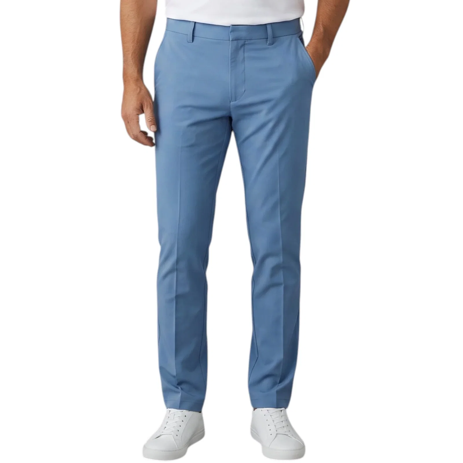 Image of Cross Byron Lux Golf Chinos - Ensign Blue