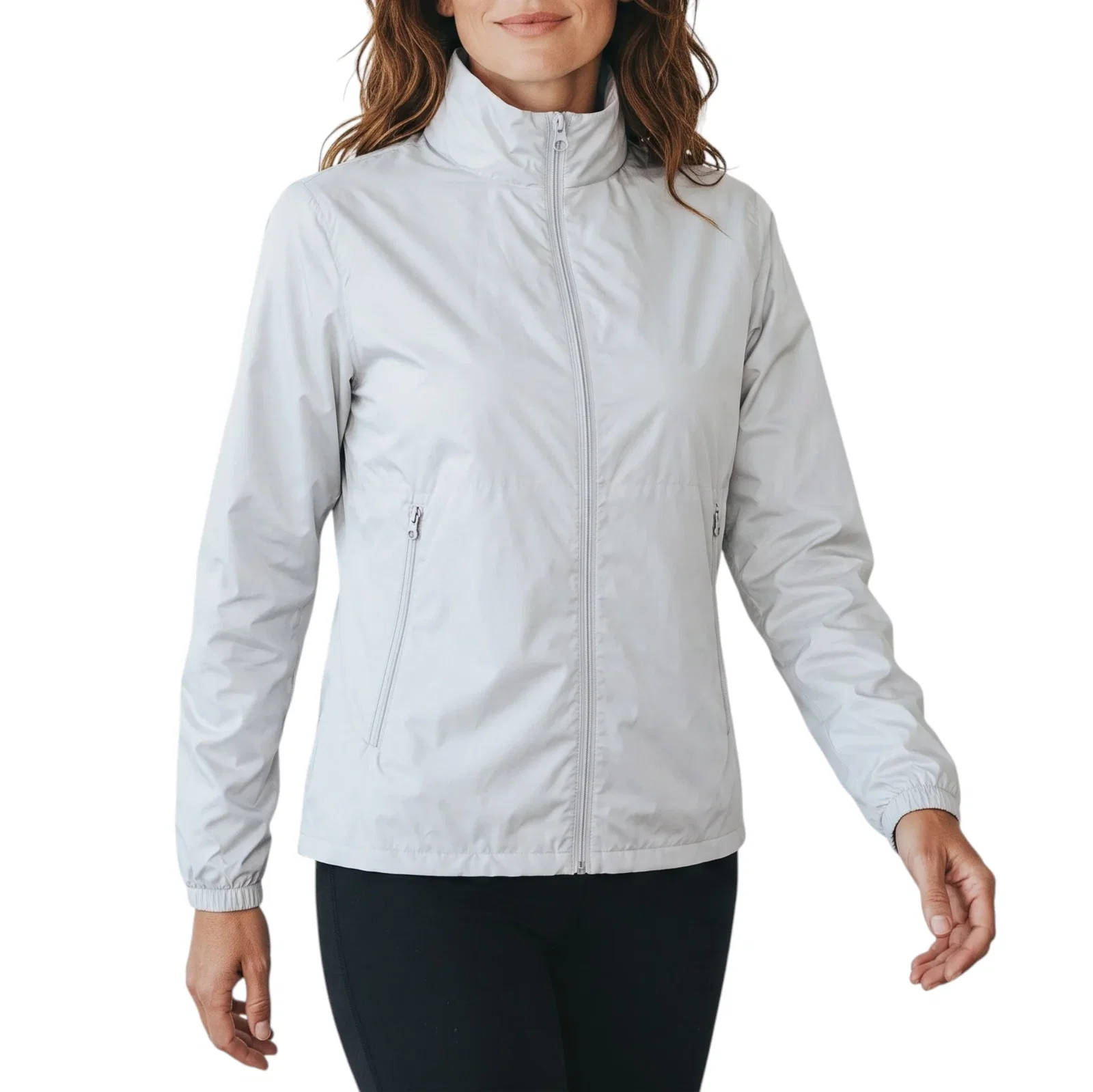 Image of Cross Women's Kiawah Windbreaker Golf Jacket - Pale Grey