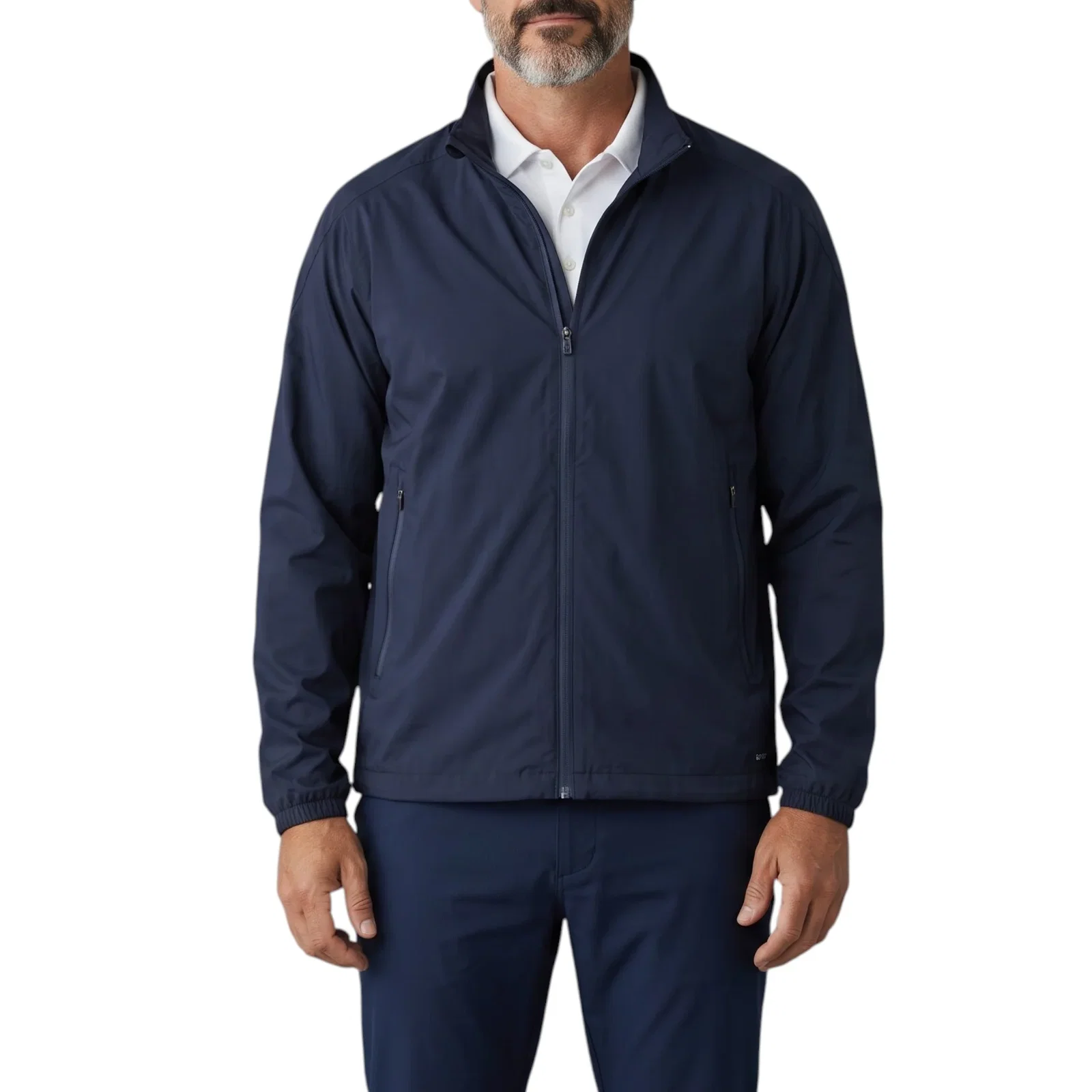 Image of Cross Kiawah Lightweight Windbreaker Golf Jacket - Black Navy