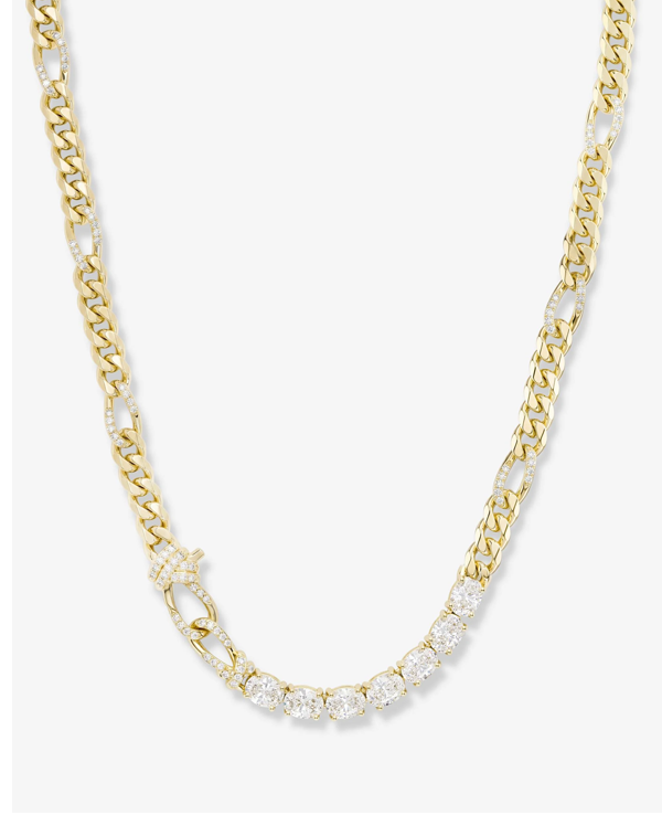 Knot Diamonds Figaro Chain Necklace