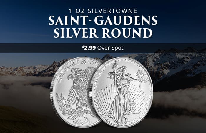 ON SALE: 1 oz SilverTowne Saint-Gaudens Silver Round (New)