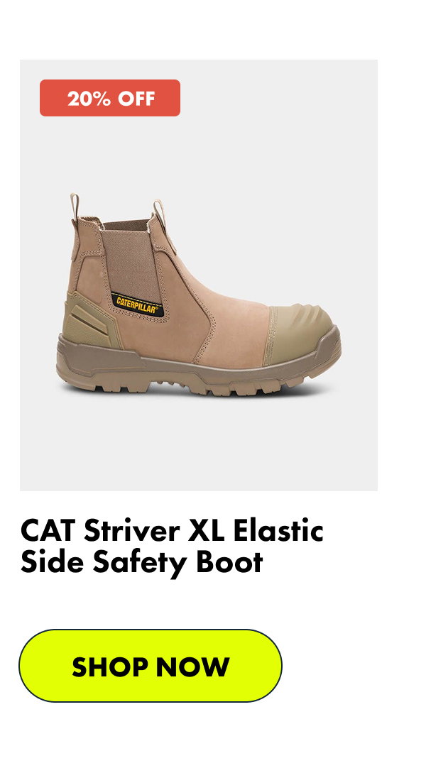 CAT STRIVER XL ELASTIC SIDE SAFETY BOOT | SHOP NOW