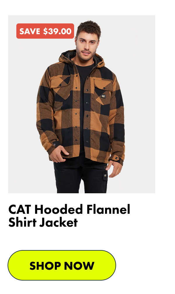 CAT Hooded Flannel Shirt Jacket | SHOP NOW