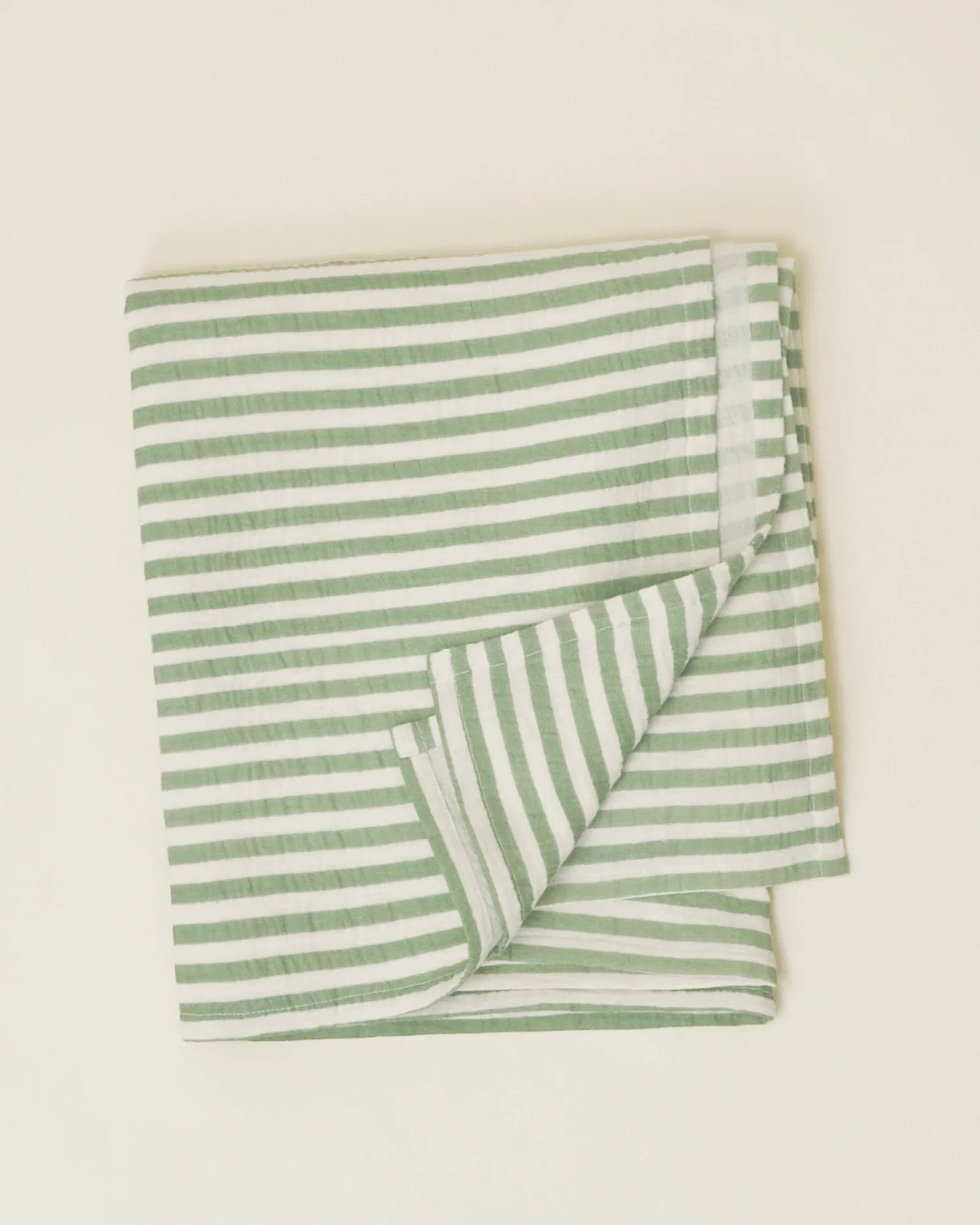 Image of Organic Muslin Swaddle | Sage Stripe