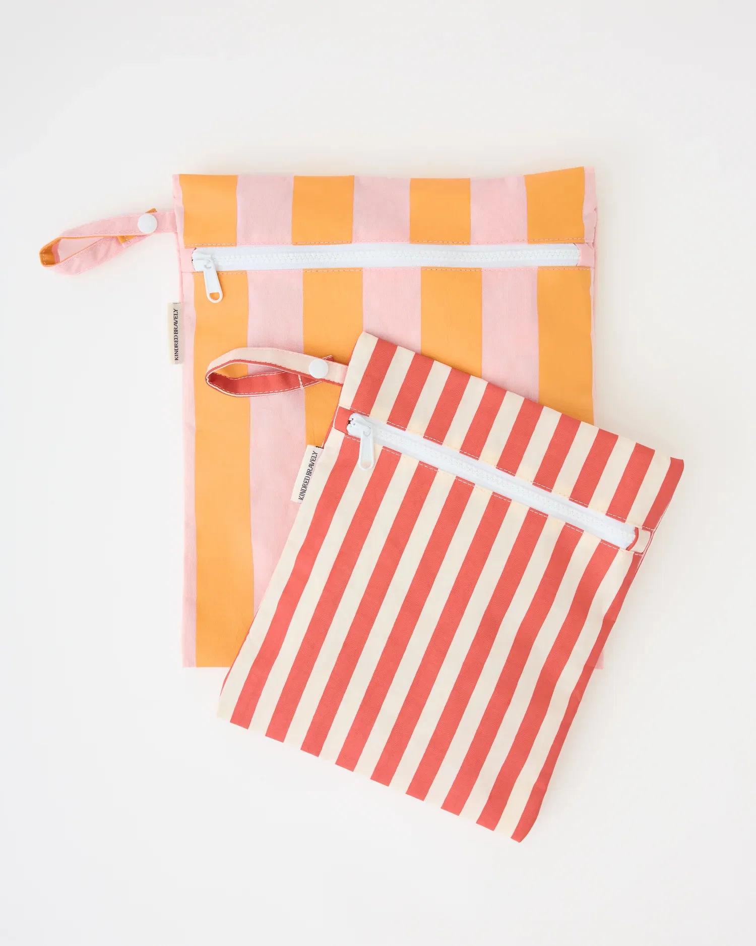 Image of Wet/Dry Bag Set | Pink Wide Stripe