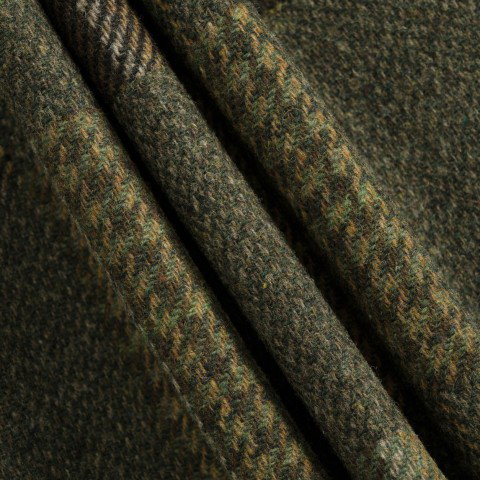 Ladies Patchwork Tweed Funnel Coat