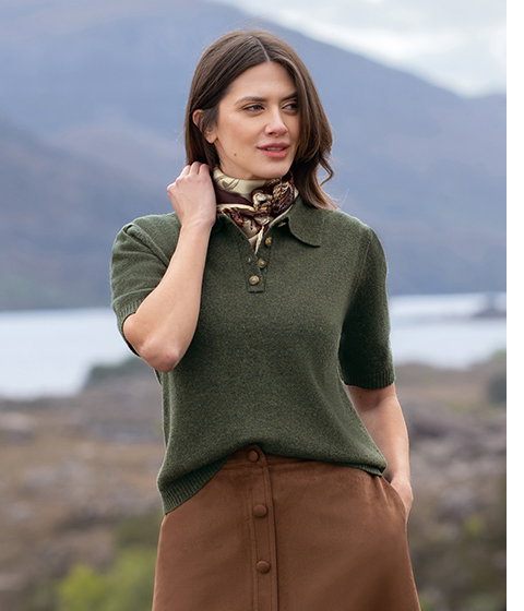 Ladies Lambswool Short Sleeved Shirt