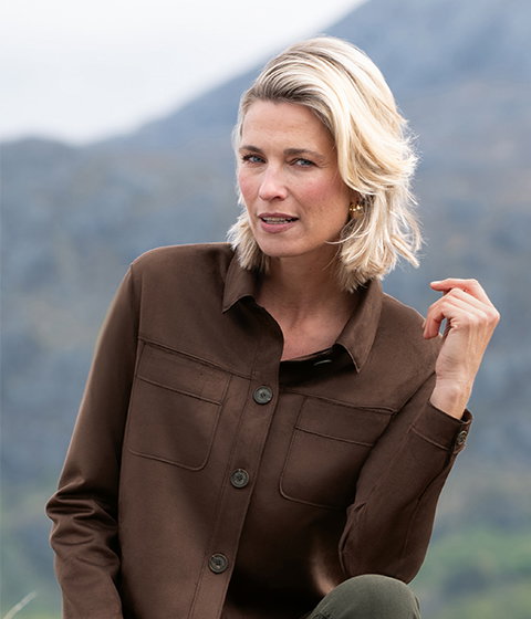 Ladies Faux Suede Shirt