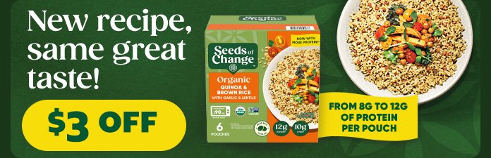 DAILYs of Change Organic Quinoa & Brown Rice with Garlic & Lentils, 6-count