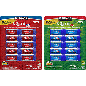 Kirkland Signature Quit, 2mg or 4mg, Mint or Cherry Lozenges