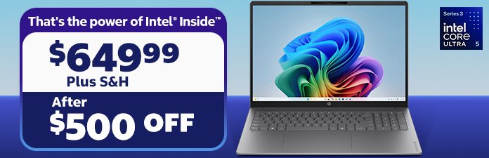 HP OmniBook 5 16-inch Touchscreen Laptop - Intel Core Ultra 5 Series 3 Processor