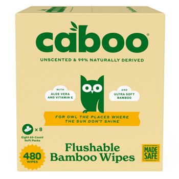 Caboo Unscented Flushable Bamboo Wipes