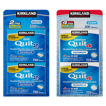 Kirkland Signature Quit 2 mg or 4mg, Original Gum or Ice Mint Gum