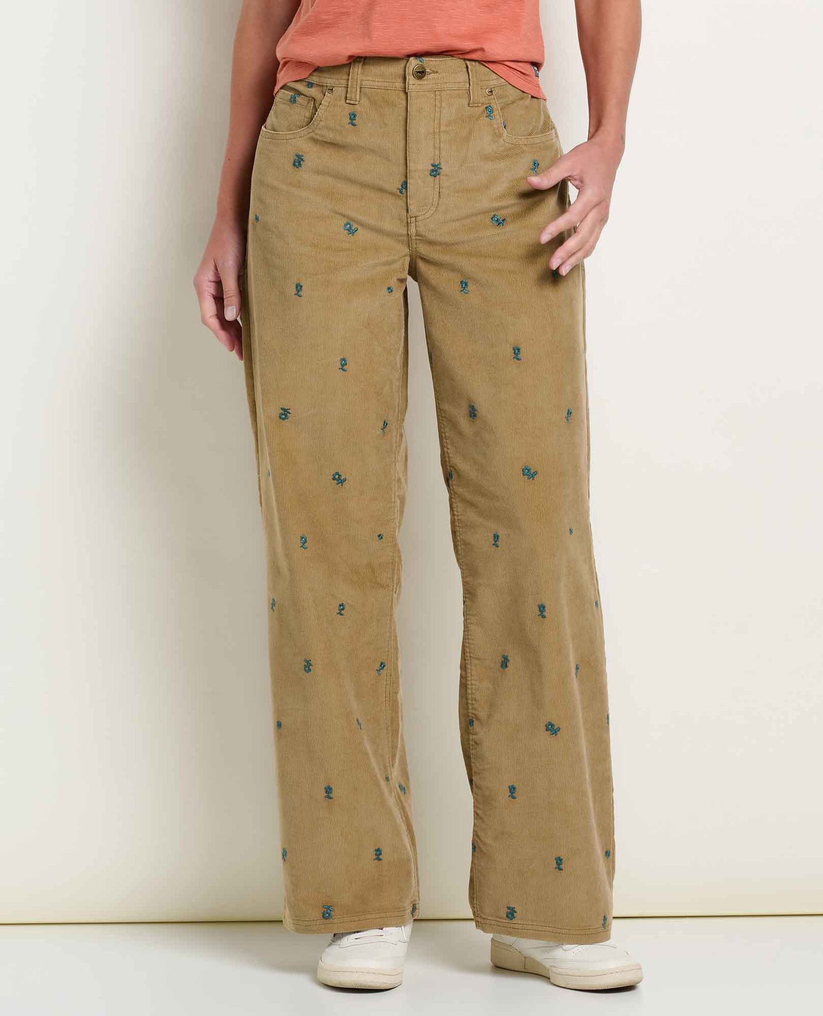 Image of Women's Coaster Corduroy Wide Leg Pant Embroidered