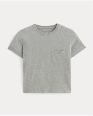 Image | The Box-Cut Tee in Essential Cotton |  Heathered Grey