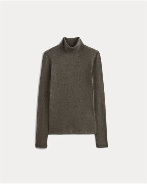 Image | The Luxe Rib Turtleneck | Washed Heathered Fatigue