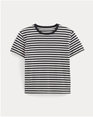 Image | The Box-Cut Tee in Essential Cotton |  Black / Bone