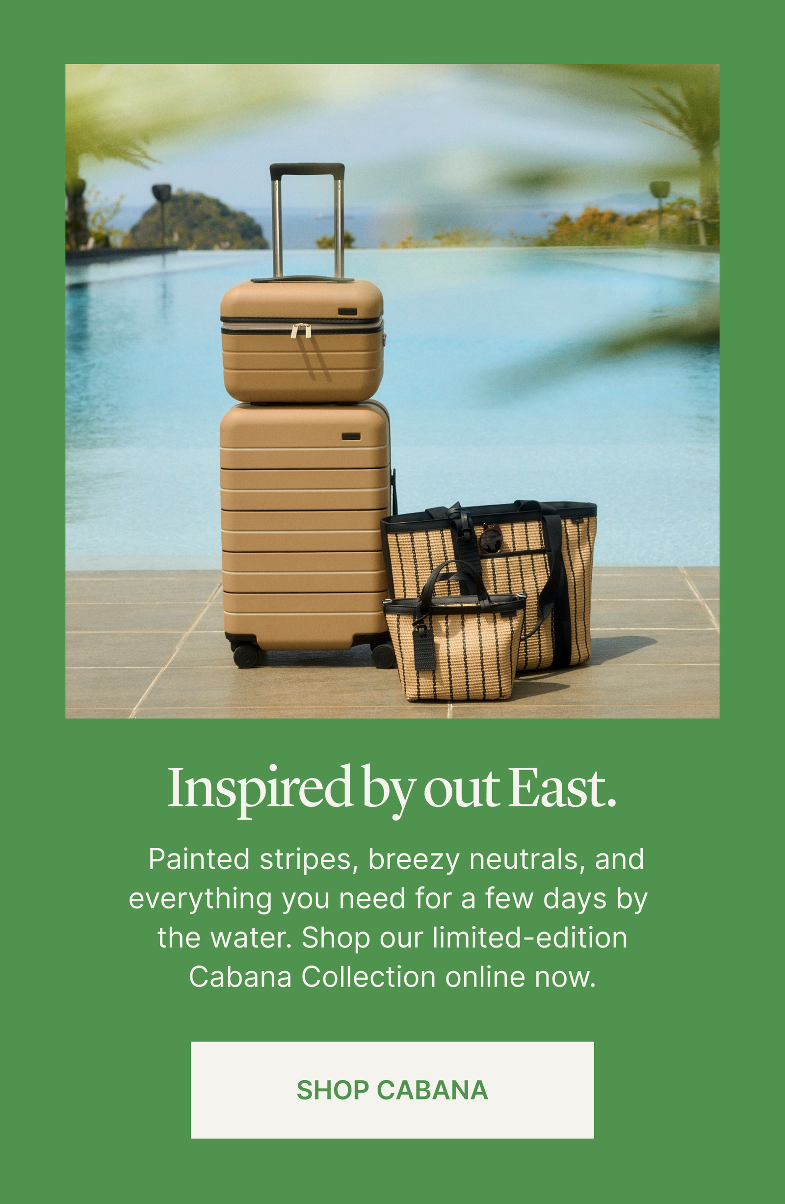 Inspired by out East. | Painted stripes, breezy neutrals, and everything you need for a few days by the water. Shop our limited-edition Cabana Collection online now.