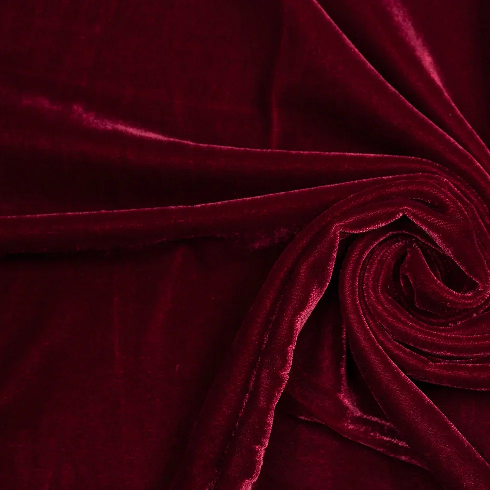 Image of Polyester Micro Velvet - Garnet