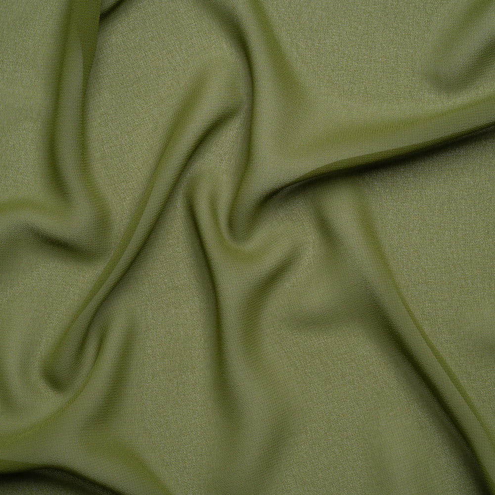 Image of Polyester High-Multi Chiffon - Pesto Green - Netta Collection by Mood