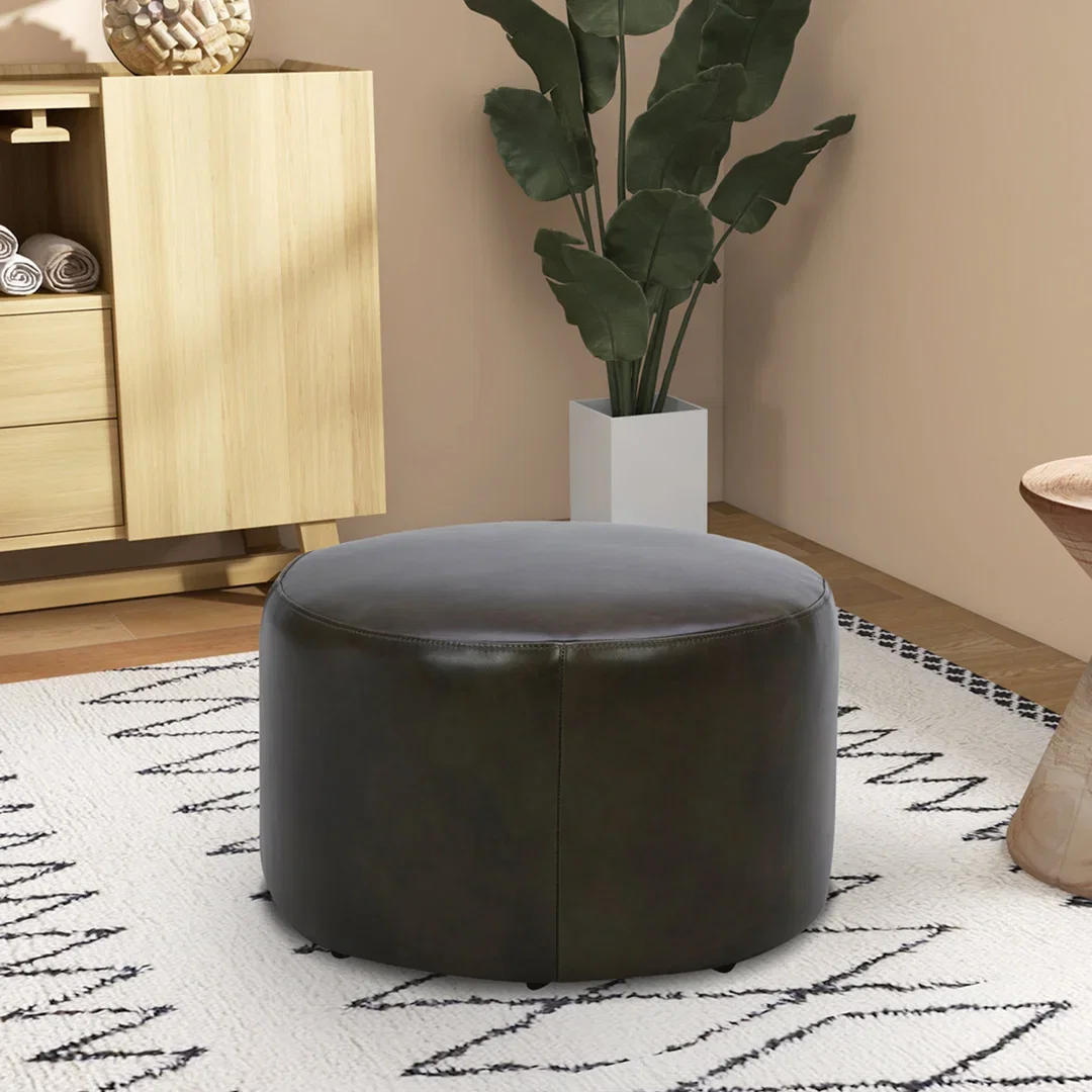 Danva 24" Genuine Leather Ottoman
