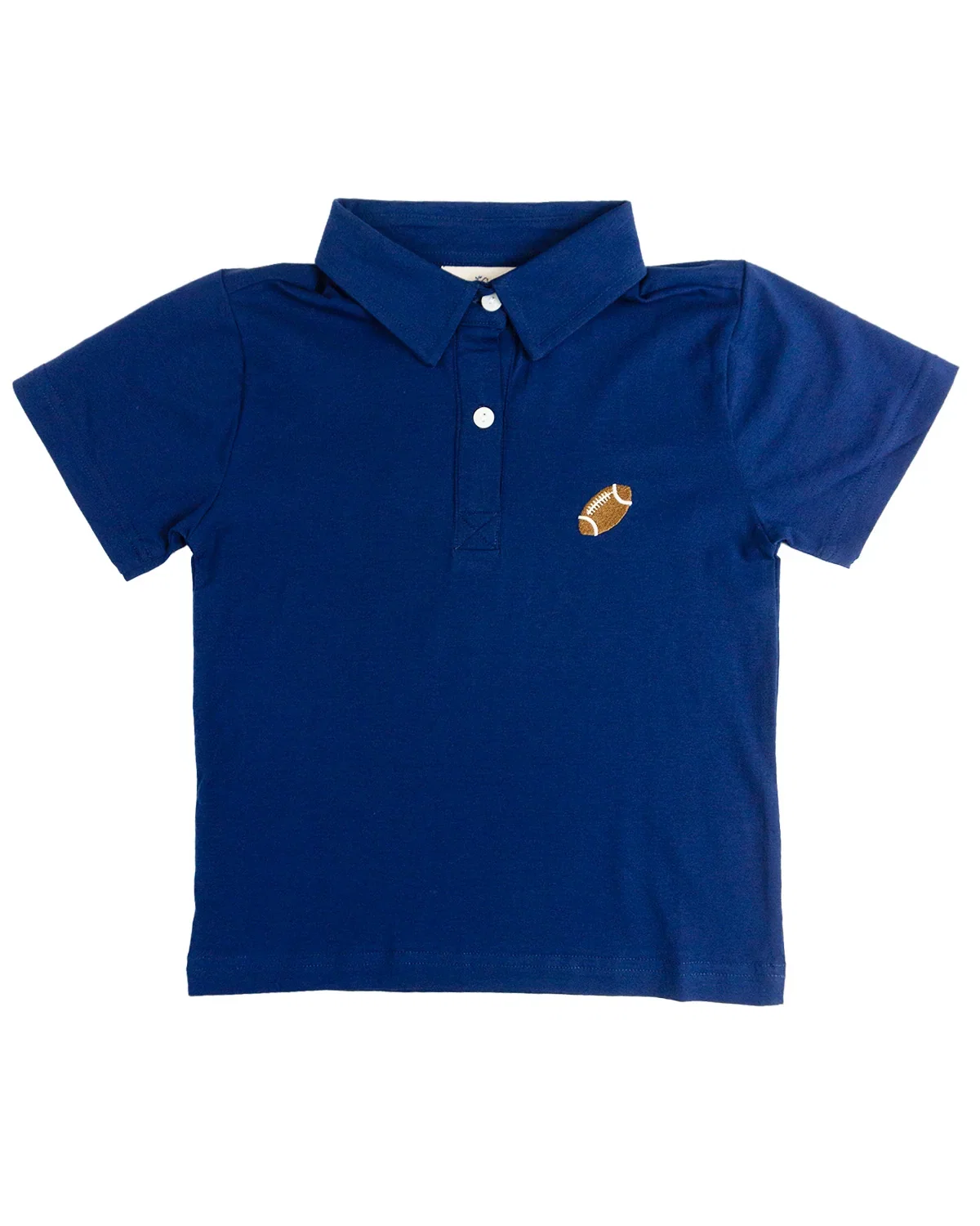 Image of Embroidered Football Navy Polo Shirt